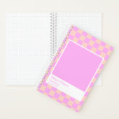 Bubblegum/Peach Modern Checkerboard Notebook ノートブック (内側)