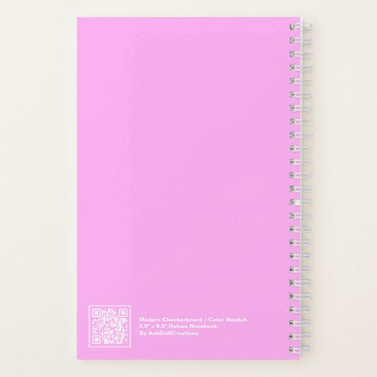 Bubblegum/Peach Modern Checkerboard Notebook ノートブック (裏面)