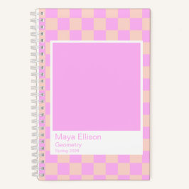 Bubblegum/Peach Modern Checkerboard Notebook ノートブック