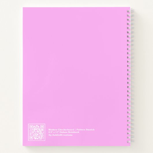 Bubblegum/Peach Modern Checkerboard Notebook ノートブック (裏面)