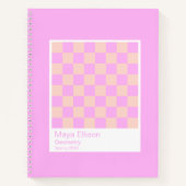Bubblegum/Peach Modern Checkerboard Notebook ノートブック (正面)
