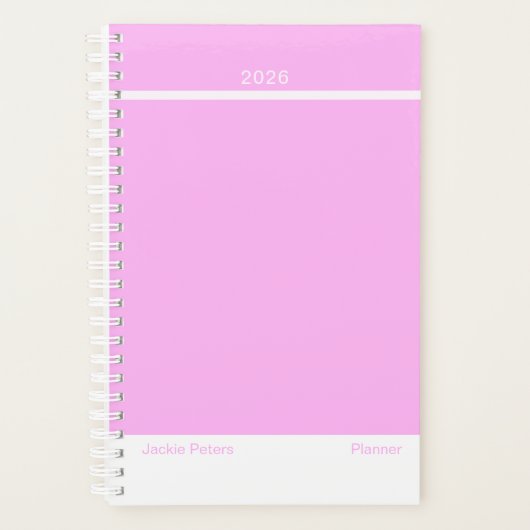 Bubblegum Pink Minimalist Planner プランナー手帳 (正面)