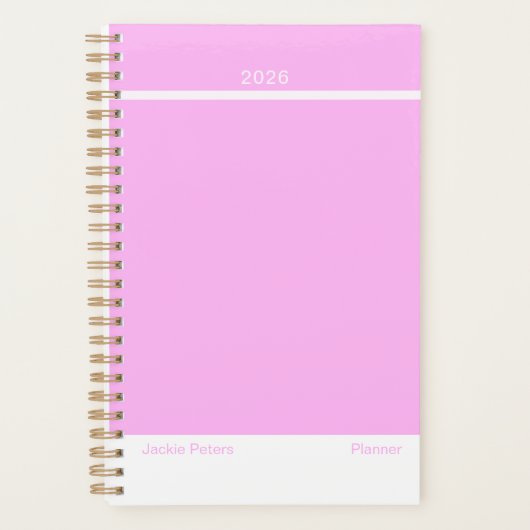 Bubblegum Pink Minimalist Planner プランナー手帳 (正面)