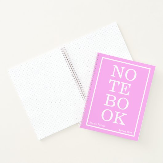 Bubblegum Pink Modern Big "NOTEBOOK" Notebook ノートブック (内部)