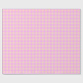 Bubblegum & Soft Peach Gingham Wrapping Paper ラッピングペーパー (フラット)