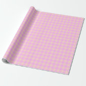 Bubblegum & Soft Peach Gingham Wrapping Paper ラッピングペーパー (アンロールド)