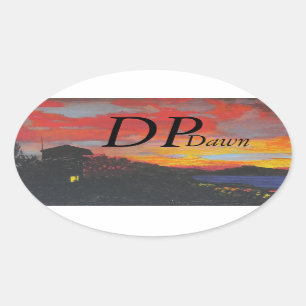 Bubblepacificのバンパーステッカー、DPの夜明け 楕円形シール