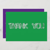 BUBBLES澄んフォント（緑の背景） サンキューカード (正面/裏面)