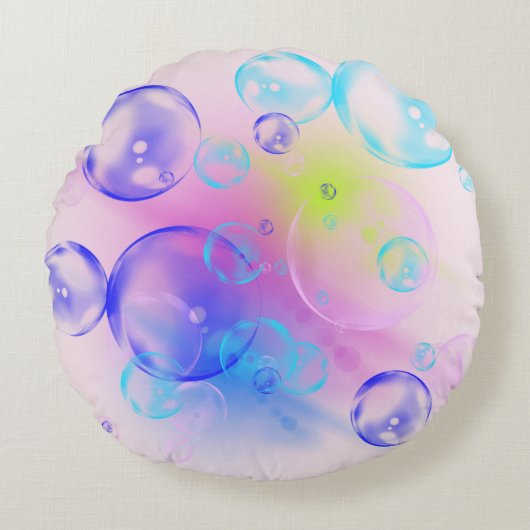 BUBBLES -カラフルバブル子供へ- ラウンドクッション (正面)