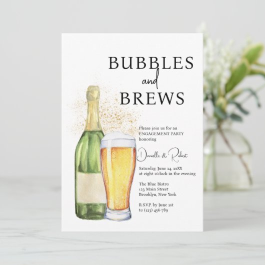 Bubbles and Brews婚約パーティ 招待状 (スタンド正面)
