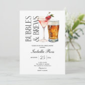 Bubbles and Brews Bridal Shower Invitation 招待状 (スタンド正面)