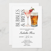 Bubbles and Brews Bridal Shower Invitation 招待状 (正面/裏面)