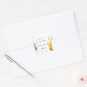 Bubbles and Brews Thank Youバラ結婚's スクエアシール (封筒)