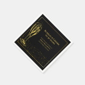 Bubbles and Cheers Black Gold 50th Birthday Party スタンダードカクテルナプキン (角)