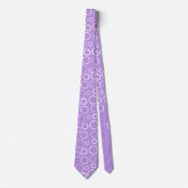 Bubbles and rings, white circles on lavender ネクタイ (正面)