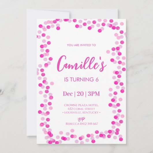 Bubbles Birthday Party Invitation 招待状 (正面)