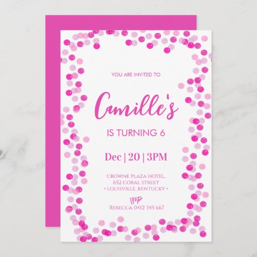 Bubbles Birthday Party Invitation 招待状 (正面/裏面)