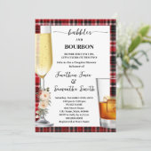 Bubbles & Bourbon Winter Buffalo Plaid Shower 招待状 (スタンド正面)