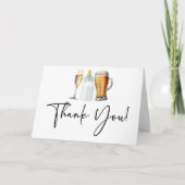 Bubbles Brews and Diapers Too! Baby Shower サンキューカード (正面)
