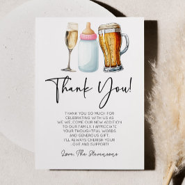Bubbles Brews and Diapers Too! Baby Shower サンキューカード