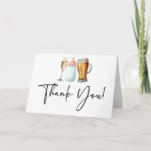 Bubbles Brews and Diapers Too! Baby Shower サンキューカード (正面)