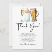 Bubbles Brews and Diapers Too! Baby Shower サンキューカード (正面)