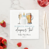 Bubbles Brews and Diapers Too! Baby Shower スタンダードランチョンナプキン (インサイチュ)