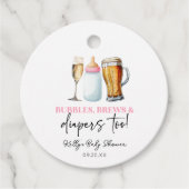 Bubbles Brews and Diapers Too! Baby Shower フェイバータグ (正面)