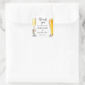 Bubbles & Brews Thank You Winter Wedding スクエアシール (バッグ)
