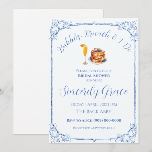 Bubbles, Brunch & I Do 招待状 (正面/裏面)