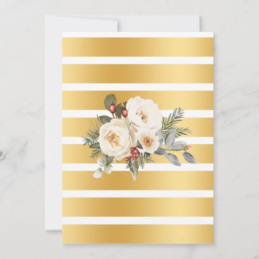 Bubbles & Drinks Bridal Shower Winter Floral 招待状 (裏面)