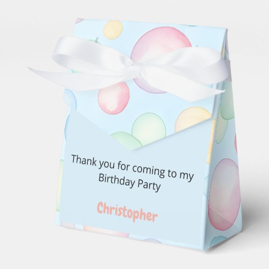 Bubbles & Fins Children's Birthday フェイバーボックス (正面サイド)