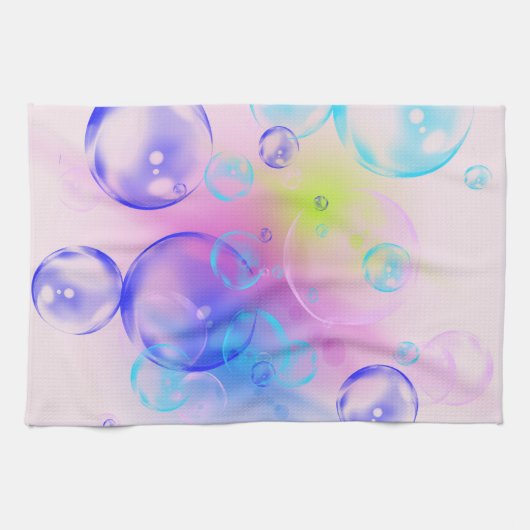 BUBBLES - Fractal Artカラフルの抽象芸術画像 – キッチンタオル (横)