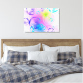 BUBBLES - Fractal Artカラフルの抽象芸術画像 – キャンバスプリント (インサイチュ (寝室))