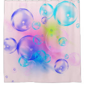 BUBBLES - Fractal Artカラフルの抽象芸術画像 –  シャワーカーテン (正面)
