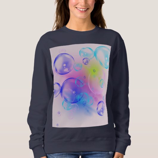 BUBBLES - Fractal Artカラフルの抽象芸術画像 – スウェットシャツ (正面)