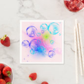 BUBBLES - Fractal Artカラフルの抽象芸術画像 –  スタンダードカクテルナプキン (インサイチュ)