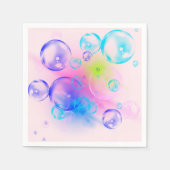 BUBBLES - Fractal Artカラフルの抽象芸術画像 – スタンダードカクテルナプキン (正面)