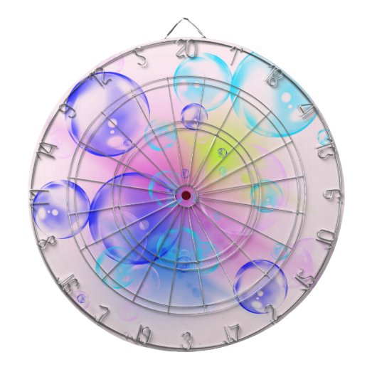 BUBBLES - Fractal Artカラフルの抽象芸術画像 –  ダーツボード (正面)