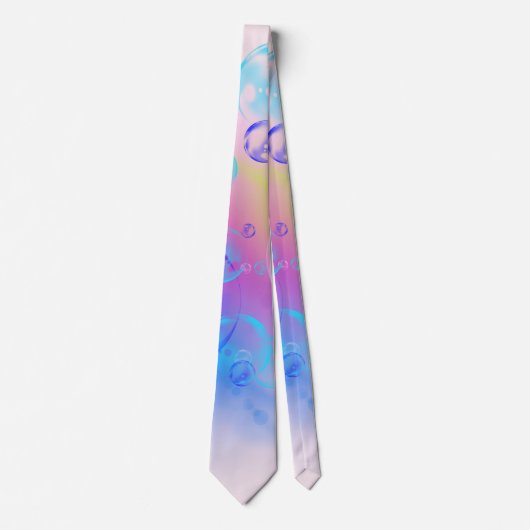 BUBBLES - Fractal Artカラフルの抽象芸術画像 –  ネクタイ (正面)