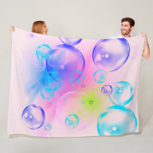 BUBBLES - Fractal Artカラフルの抽象芸術画像 –  フリースブランケット