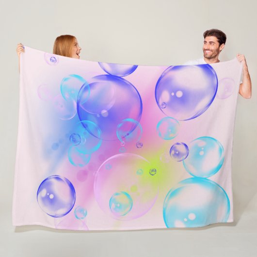 BUBBLES - Fractal Artカラフルの抽象芸術画像 – フリースブランケット (インサイチュ)