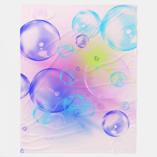 BUBBLES - Fractal Artカラフルの抽象芸術画像 –  フリースブランケット (正面)