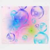 BUBBLES - Fractal Artカラフルの抽象芸術画像 –  フリースブランケット (正面(横))