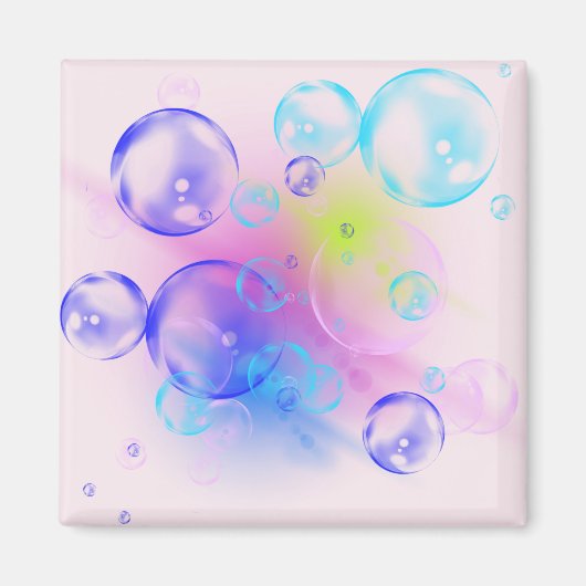 BUBBLES - Fractal Artカラフルの抽象芸術画像 –  マグネット (正面)