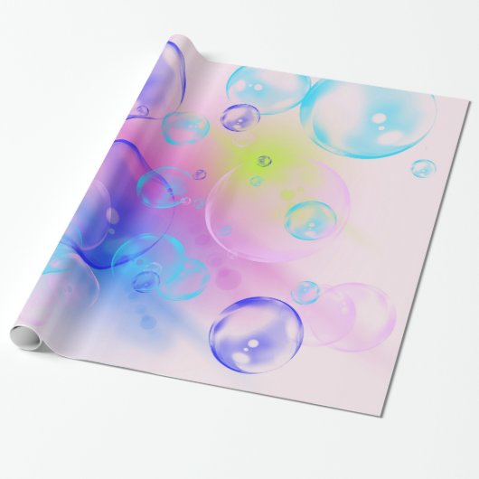 BUBBLES - Fractal Artカラフルの抽象芸術画像 – ラッピングペーパー (アンロールド)