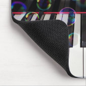 Bubbles On Piano Keyboard マウスパッド (コーナー)