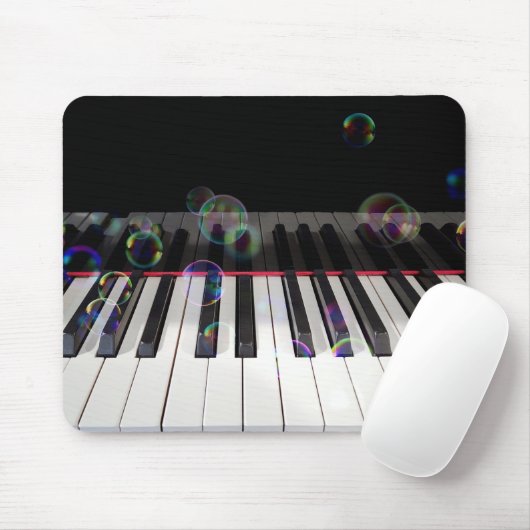 Bubbles On Piano Keyboard マウスパッド (マウス)