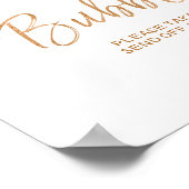 Bubbles Send Off 8x10 Rose Gold Wedding Sign ポスター (角)