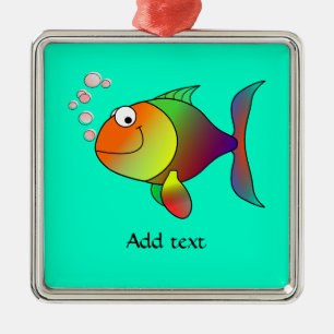 Bubbles, The Fish, template Metal Ornament メタルオーナメント